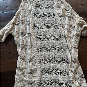 Pink Republic Cream Openwork Knit Top